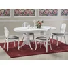 Masă extensibilă Joseph, design clasic, blat MDF lacuit, structură lemn masiv, 150-190x90x77 cm, alb picture - 2