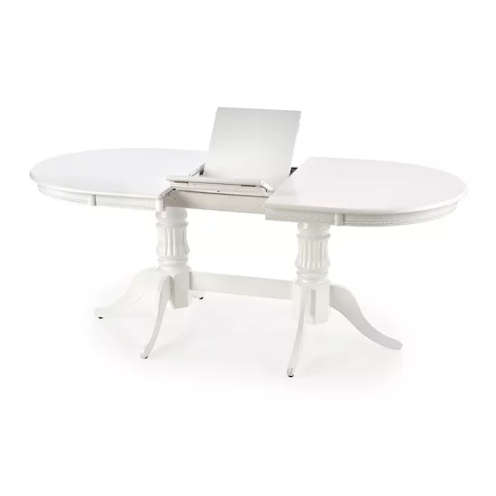 Masă extensibilă Joseph, design clasic, blat MDF lacuit, structură lemn masiv, 150-190x90x77 cm, alb picture - 5