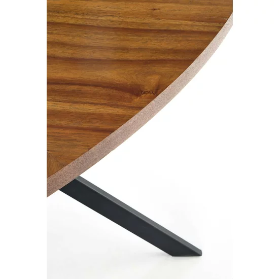 Masă Locorno dreptunghiulară, design rustic-industrial, blat MDF furniruit, cadru oțel, 170x90x75 cm, nuc/negru picture - 5