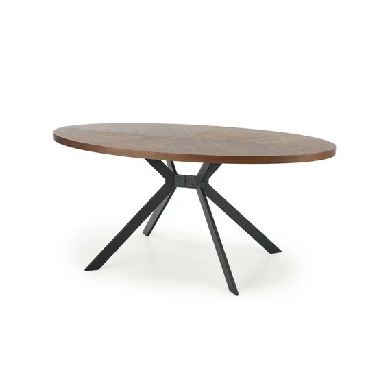 Masă Locorno dreptunghiulară, design rustic-industrial, blat MDF furniruit, cadru oțel, 170x90x75 cm, nuc/negru picture - 2