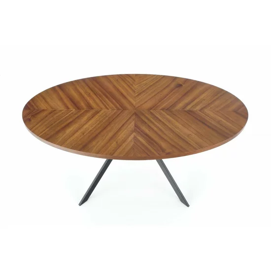 Masă Locorno dreptunghiulară, design rustic-industrial, blat MDF furniruit, cadru oțel, 170x90x75 cm, nuc/negru picture - 4