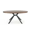 Masă Locorno dreptunghiulară, design rustic-industrial, blat MDF furniruit, cadru oțel, 170x90x75 cm, nuc/negru picture - 3