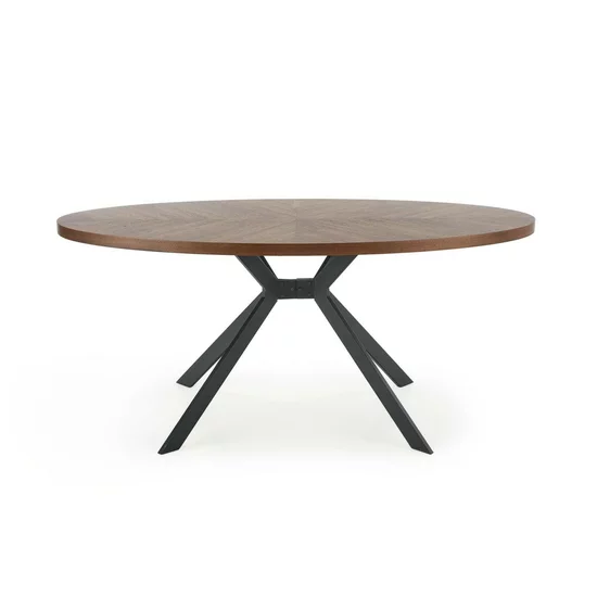 Masă Locorno dreptunghiulară, design rustic-industrial, blat MDF furniruit, cadru oțel, 170x90x75 cm, nuc/negru picture - 3
