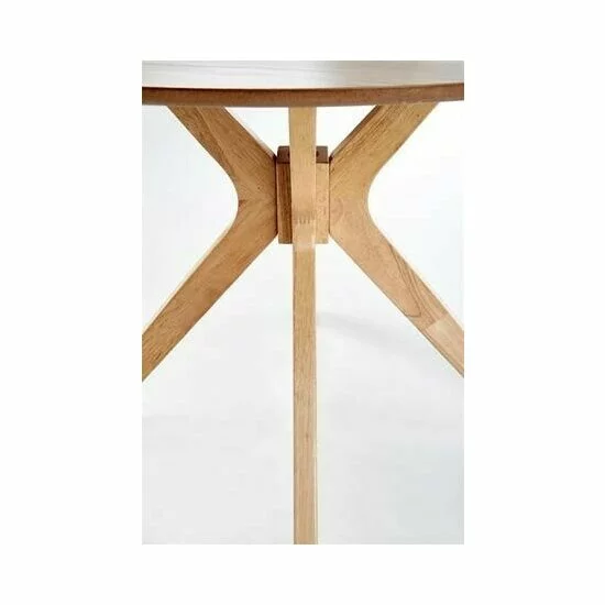 Masă Nicolas, rotundă, MDF furniruit și lemn masiv, 120x77 cm, natur picture - 5