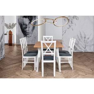 Masă Oslo 5, extensibilă, din lemn, 140-180x80x75 cm, albă