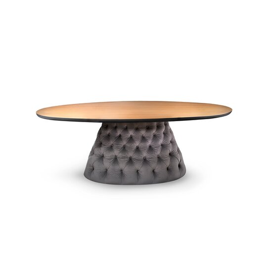 Masă Oslo, ovală, MDF furniruit și lemn masiv, 200x115x78 cm, stejar picture - 3