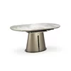 Masă Robinson extensibilă, blat ceramică marmură, picioare oțel vopsit, 160-200x90x76 cm, bej/capuccino/negru picture - 2