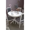 Masă rotundă extensibilă, cu blat detașabil, din lemn, 100/140 cm, alb picture - 1