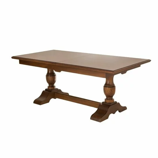 Masă sufragerie extensibilă Mara din lemn masiv fag, panel și MDF, furniruită cu furnir de nuc, 2.00–2.80 m picture - 2