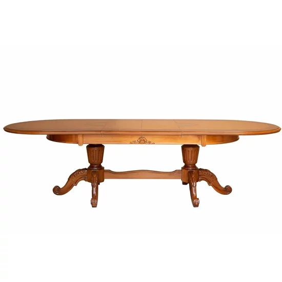 Masă sufragerie extensibilă Milly din lemn masiv fag, panel și MDF, furniruită cu furnir de nuc, 1.64–2.04 m picture - 2