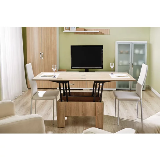 Masă Transformer Bardolino, 80-160 x 80-45 x 80x75 cm extensibilă cu sistem de înălțare, PAL melaminat picture - 2