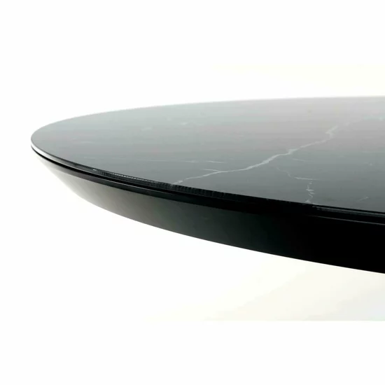 Masă Vertigo reglabilă, blat sticlă ultradură marmură neagră, cadru oțel, 130-180x130x76 cm, negru picture - 6
