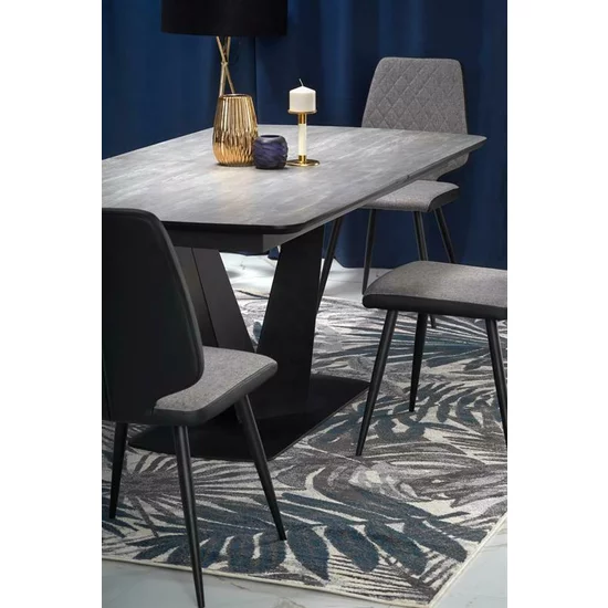 Masă Vinston extensibilă, blat rezistent și picioare solide, material MDF lăcuit și HPL, 180-230x95x76 cm, negru-gri picture - 7