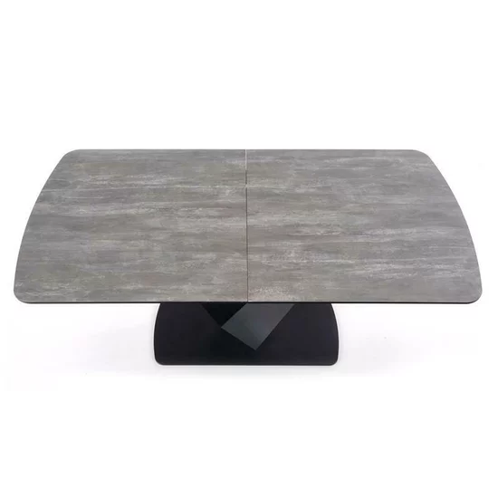 Masă Vinston extensibilă, blat rezistent și picioare solide, material MDF lăcuit și HPL, 180-230x95x76 cm, negru-gri picture - 4
