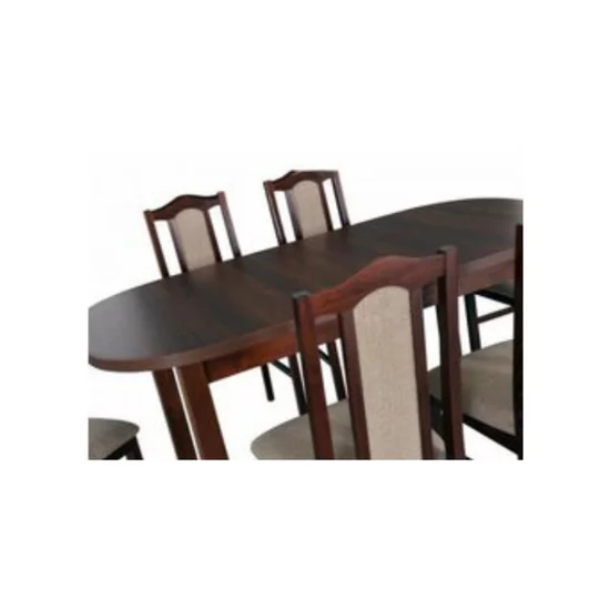 Masă Wenus 1 extensibilă, blat laminat + lemn masiv, 160-200x80x76 cm, nuc picture - 3