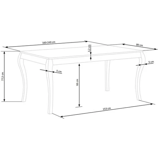 Masă Windsor extensibilă, blat MDF furnir stejar, picioare lemn masiv, 160-240x90x76 cm, stejar-negru picture - 8