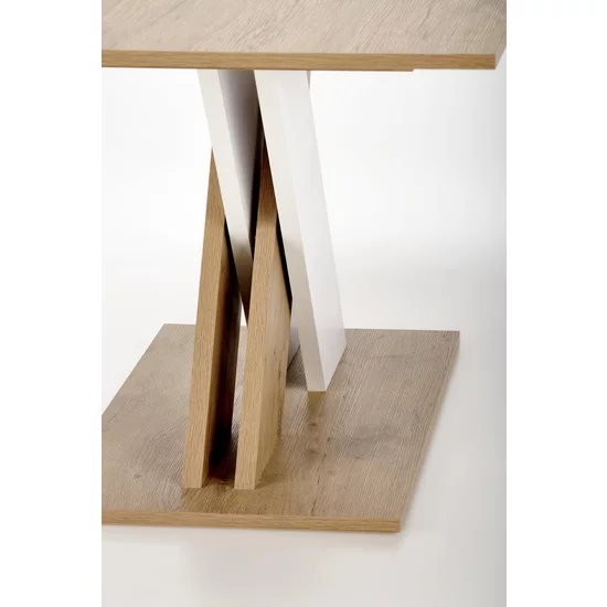 Masă Xarelto extensibilă, blat furniruit, structură rezistentă, 130-175x85x76 cm, stejar wotan/alb mat picture - 2