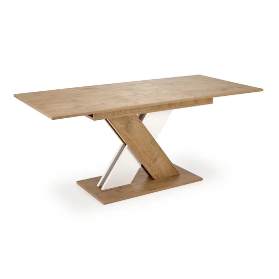 Masă Xarelto extensibilă, blat furniruit, structură rezistentă, 130-175x85x76 cm, stejar wotan/alb mat picture - 6