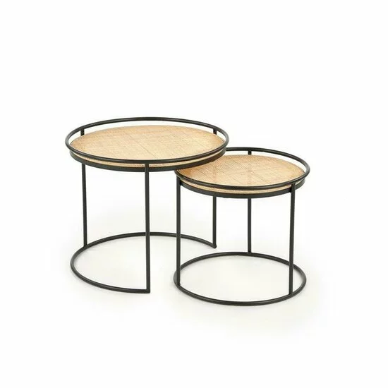 Set 2 măsuțe cafea Manado, design modern, MDF, 51x42 cm, natur picture - 2