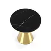 Măsuță cafea Tribeca rotundă, blat ceramică marmură neagră, cadru inox auriu, diametru 50x52 cm, negru/auriu picture - 2