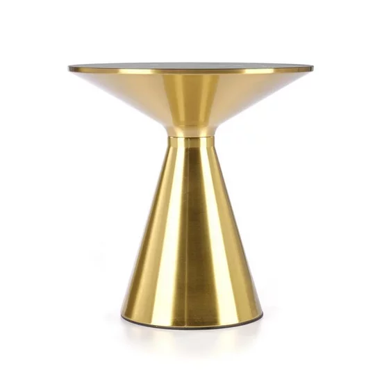 Măsuță cafea Tribeca rotundă, blat ceramică marmură neagră, cadru inox auriu, diametru 50x52 cm, negru/auriu picture - 3