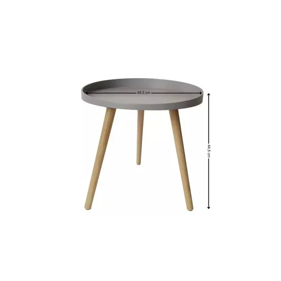 Măsuță de cafea Buzz, design minimalist și modern, blat rotund și cadru stabil, 49.5x44.5 cm, alb/gri picture - 4