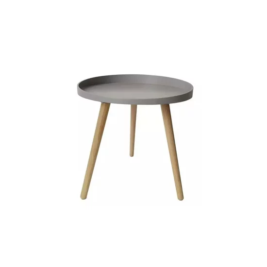 Măsuță de cafea Buzz, design minimalist și modern, blat rotund și cadru stabil, 49.5x44.5 cm, alb/gri picture - 3