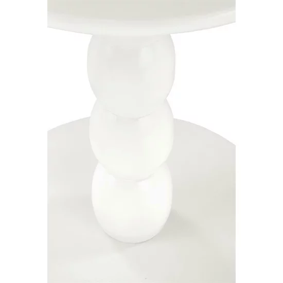 Măsuță de cafea Cirilla, blat MDF lăcuit + structură lemn masiv, design modern, 40x47 cm, alb picture - 7