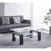 Măsuță de cafea Dalila, blat din sticlă securizată și cadru MDF, design modern, 110x60x45 cm, negru picture - 1