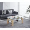Măsuță de cafea Dalila, blat din sticlă securizată și cadru MDF, design modern, 110x60x45 cm, Sonoma picture - 1