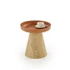Măsuță de cafea Gina, blat rotund MDF lăcuit, structură lemn masiv, 40x42 cm, maro / verde picture - 2