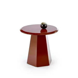 Măsuță de cafea Loca, design minimalist, blat rotund, structură din lemn, 50x47 cm, personalizabil