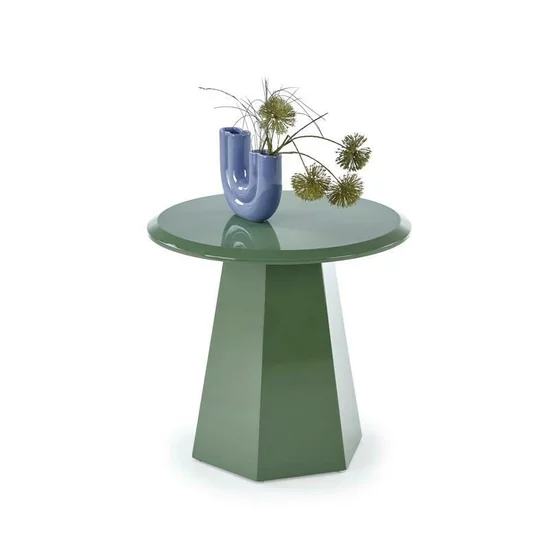 Măsuță de cafea Loca, design minimalist, blat rotund, structură din lemn, 50x47 cm, personalizabil picture - 2