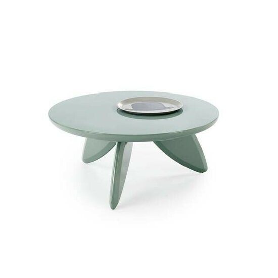 Măsuță de cafea Soraya 2, blat MDF lăcuit, structură lemn masiv, 80x36 cm, albastru-vernil picture - 2