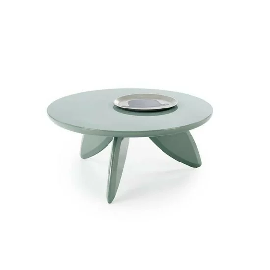 Măsuță de cafea Soraya 2, blat MDF lăcuit, structură lemn masiv, 80x36 cm, albastru-vernil picture - 2