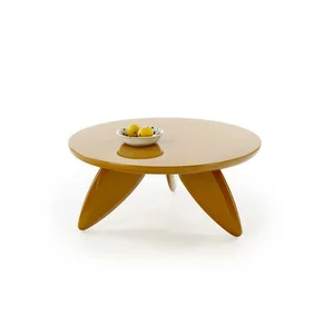 Măsuță de cafea Soraya 2, blat MDF lăcuit, structură lemn masiv, 80x36 cm, albastru-vernil