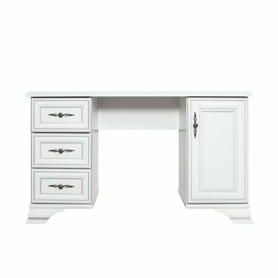 Masă de toaletă Idento TOL, design clasic cu 2 dulapuri și 2 sertare, PAL și MDF, 120,5x41,5x71 cm, alb alpin picture - 2