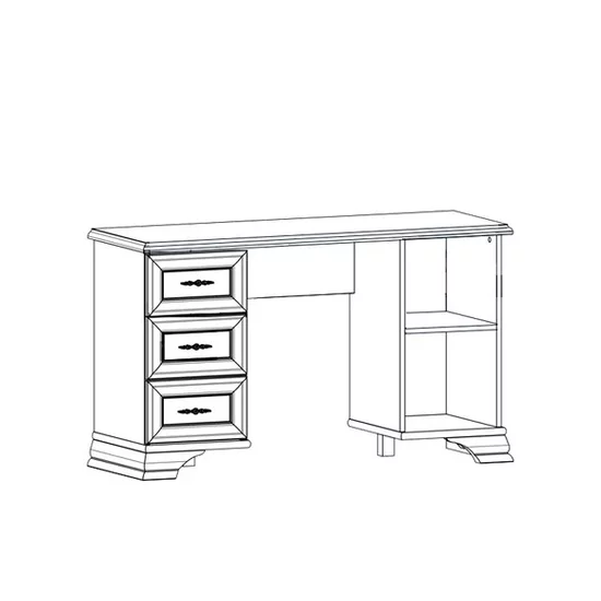 Masă de toaletă Idento TOL, design clasic cu 2 dulapuri și 2 sertare, PAL și MDF, 120,5x41,5x71 cm, alb alpin picture - 3