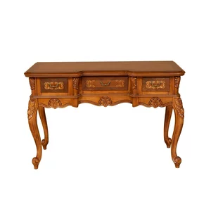 Măsuță de toaletă Milly, design clasic, structură lemn masiv + PAL, spațiu depozitare, 134x54x86 cm