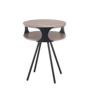 Măsuță cafea Kirby rotundă, design modern, PAL melaminat, 45x60 cm, Sonoma închis