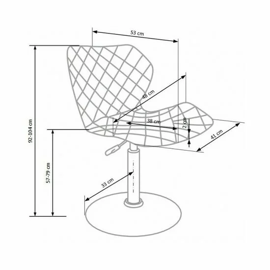 Scaun copii Matrix 2, reglabil pe înălțime, piele ecologică, 48x53x92-104 cm, alb/negru picture - 5