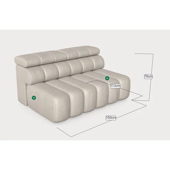 Modul Zurich 2 / 2E, Element Canapea (Fix sau Extensibil), 150x113 cm picture - 2
