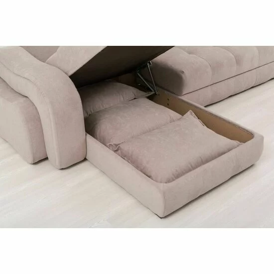 Colțar extensibil Monza cu 2 spații de depozitare și structură din lemn masiv de fag, mecanism cu șezut culisant picture - 6