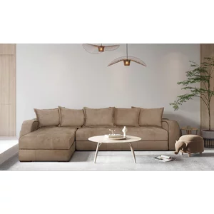 Colțar extensibil Monza cu 2 spații de depozitare și structură din lemn masiv de fag, mecanism cu șezut culisant