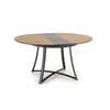Masă Moretti extensibilă rotundă, MDF laminat și lucios, oțel mat, 118-148x118x76 cm, stejar auriu/gri antracit picture - 4