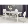 Masă Mozart extensibilă, blat rezistent, MDF laminat + lemn fag, 160-240x90x75 cm, alb picture - 1