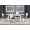 Masă Mozart extensibilă, blat rezistent, MDF laminat + lemn fag, 160-240x90x75 cm, alb picture - 2