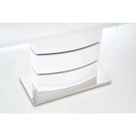 Masă Nobel extensibilă, MDF lucios, structură metalică, 160-200x90x75 cm, alb picture - 6