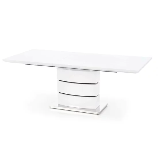 Masă Nobel extensibilă, MDF lucios, structură metalică, 160-200x90x75 cm, alb picture - 3