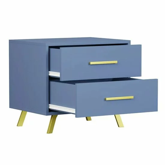 Noptieră Bali 2, 2 sertare, design modern, PAL melaminat, 54x41x48 cm, albastru picture - 2